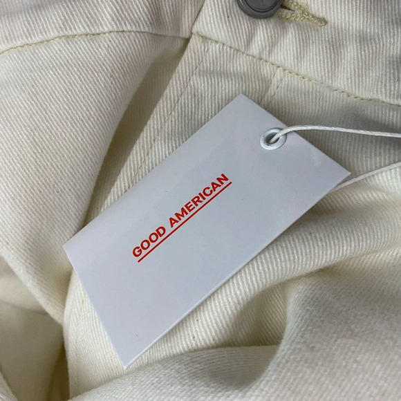 Good American Good Curve Skinny Crop Jeans Ecru - Picture 11 of 12